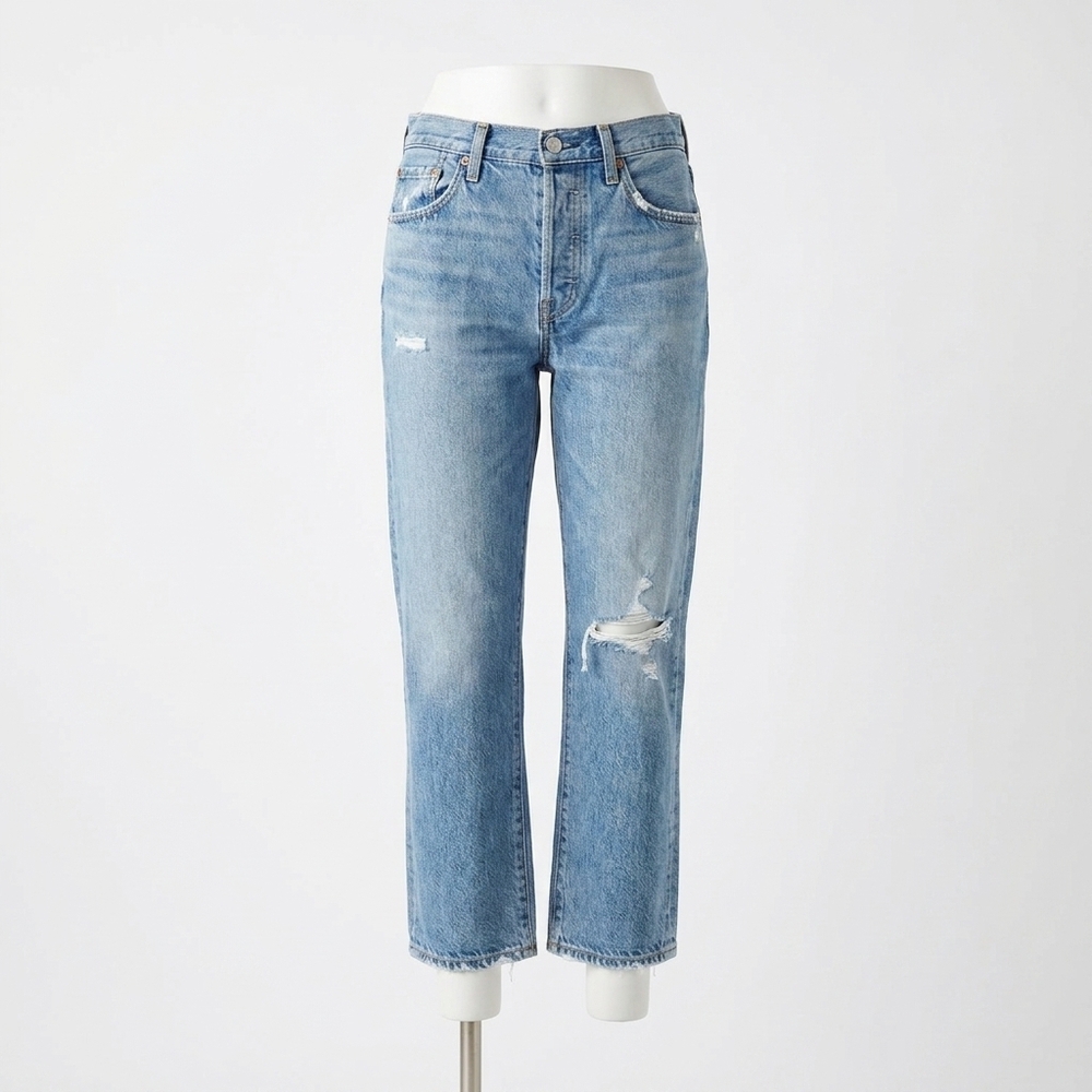 NEW PISTOLA maya mid rise easy straight ankle jean in legacy distressed